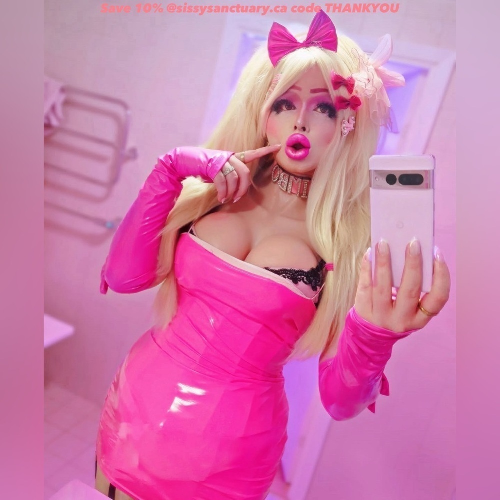 Sissy Princess Pink Latex look Corset Overbust Bustiers Top Sexy Shiny PVC S-2XL